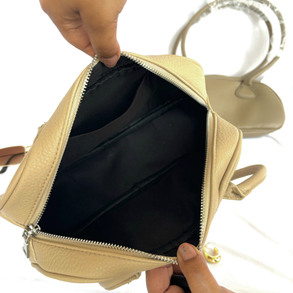 Crescent Belle Taup Shoulder Bag