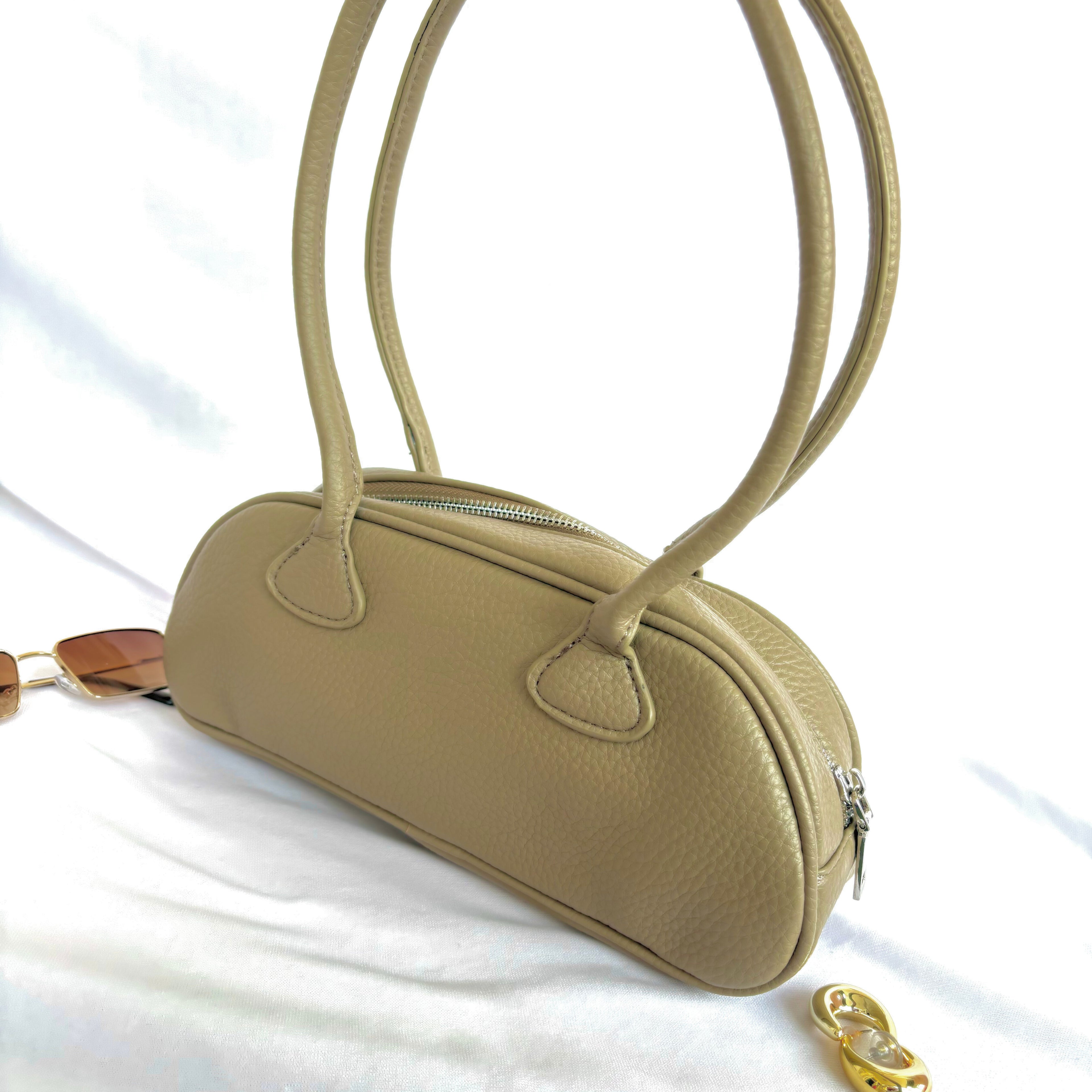 Crescent Belle Taup Shoulder Bag